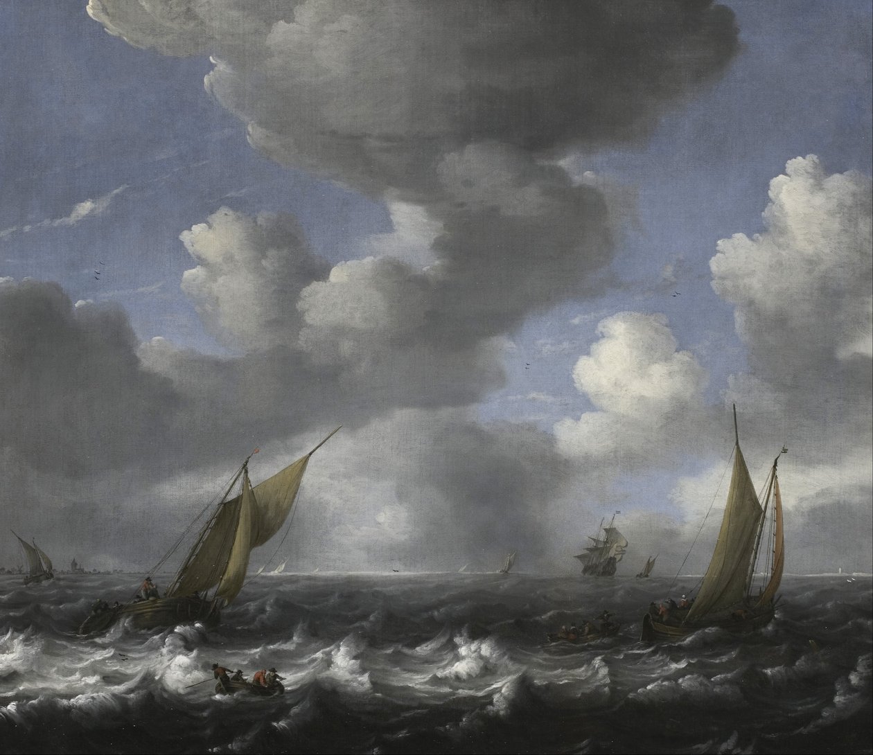 Paysage marin et bateaux de pêche - Ludolf Backhuysen