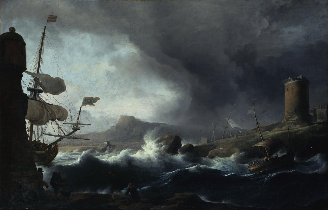 Mer agitée sur une côte montagneuse - Ludolf Backhuysen