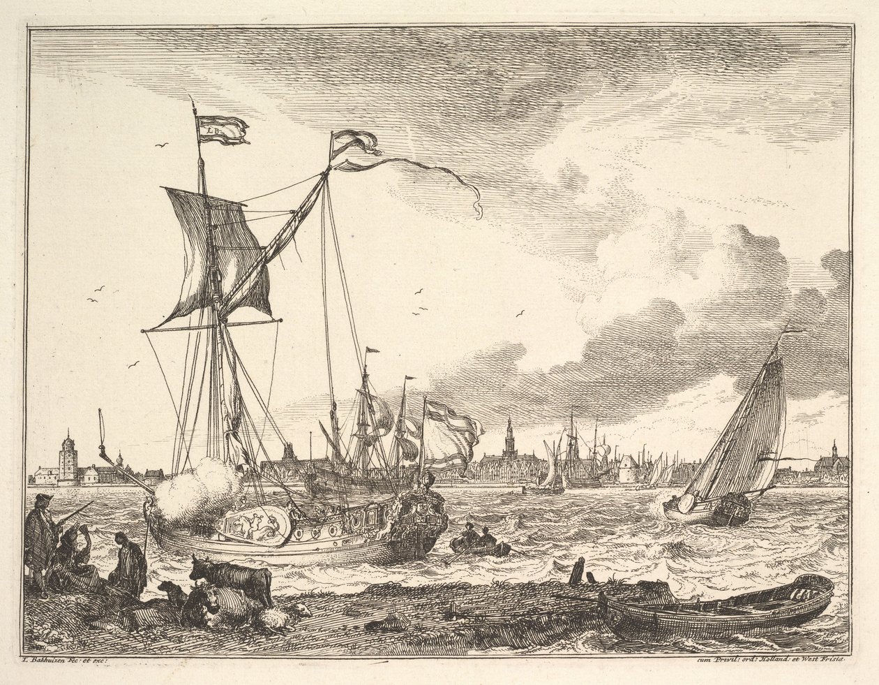 Scène de port - Ludolf Backhuysen I