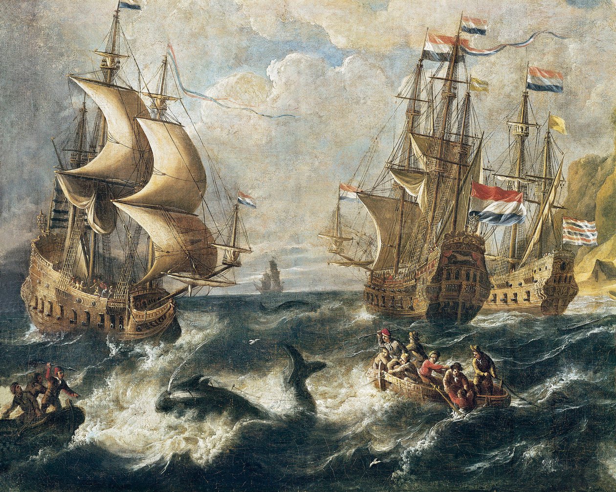 La peche a la baleine (detail) - Ludolf I Backhuysen
