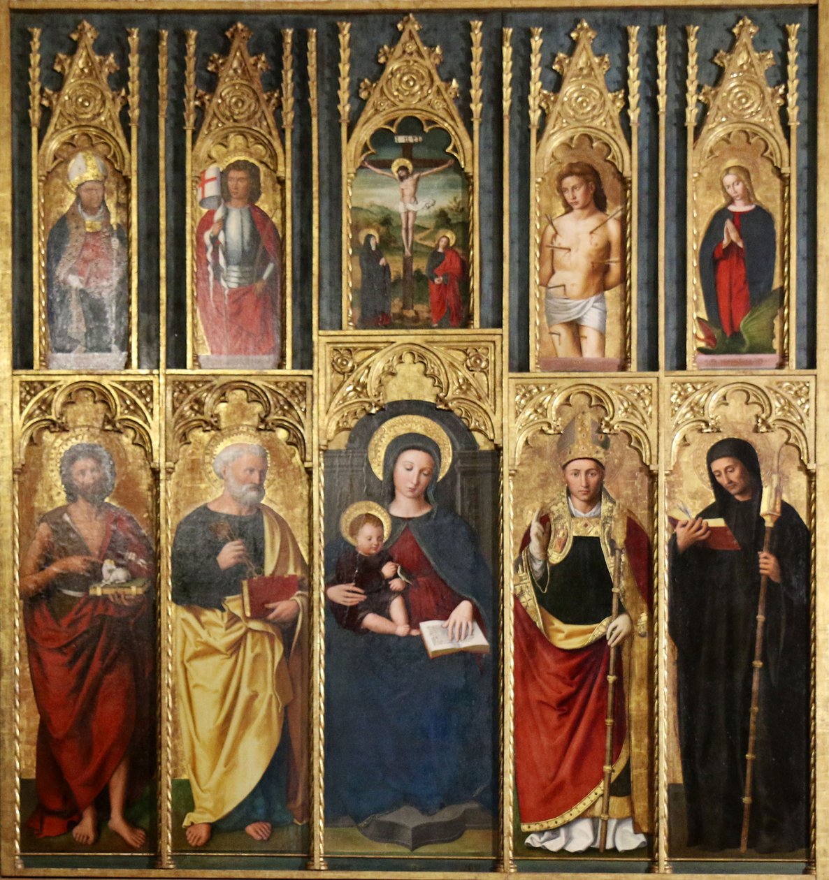 Retable, 10 tableaux : Vierge à l