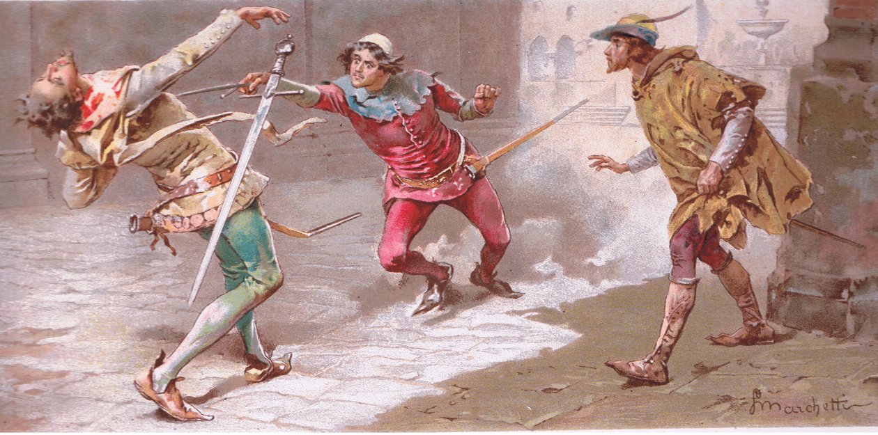 Courage homme, la blessure ne peut pas être grave., illustration de Roméo et Juliette - Ludovico Marchetti