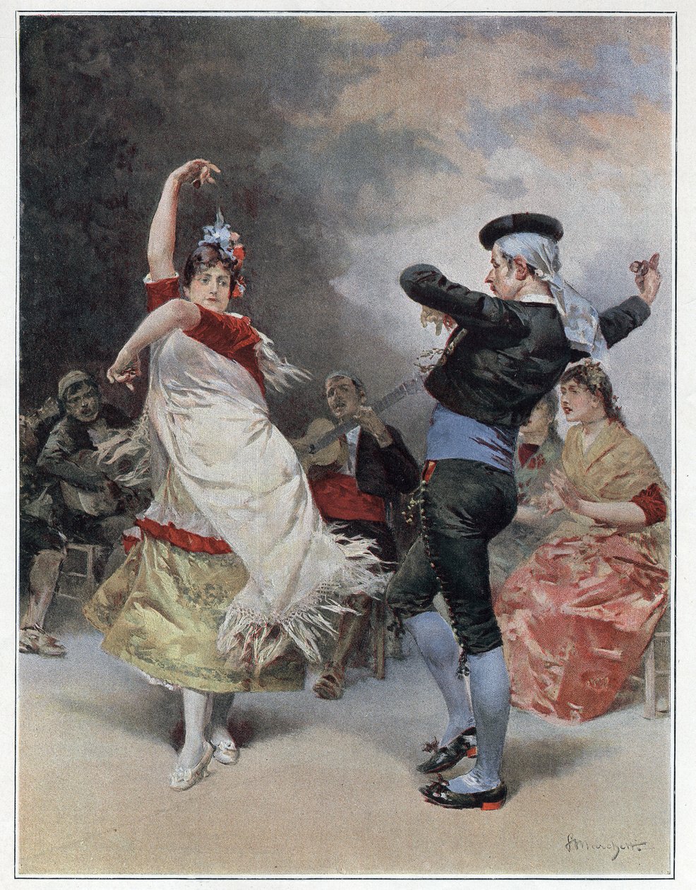 Les Gitans de Grenade. Chromotypographie par Ludovico Marchetti (1853-1909) 1889. Collection privée. - Ludovico Marchetti