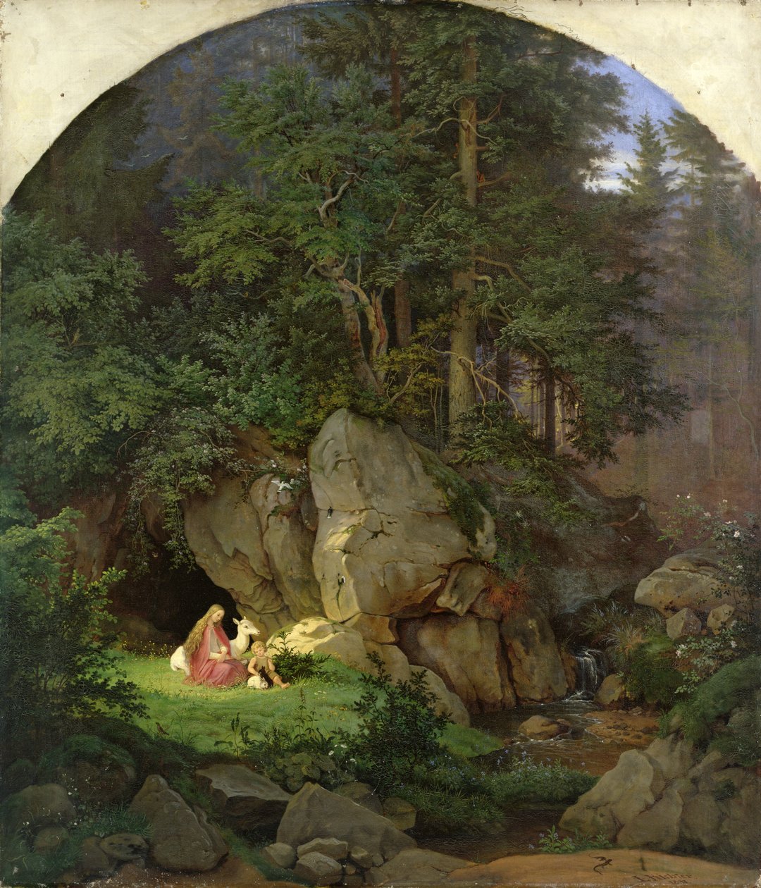 Genoveva dans la Clairière, 1839-41 - Ludwig Adrian Richter