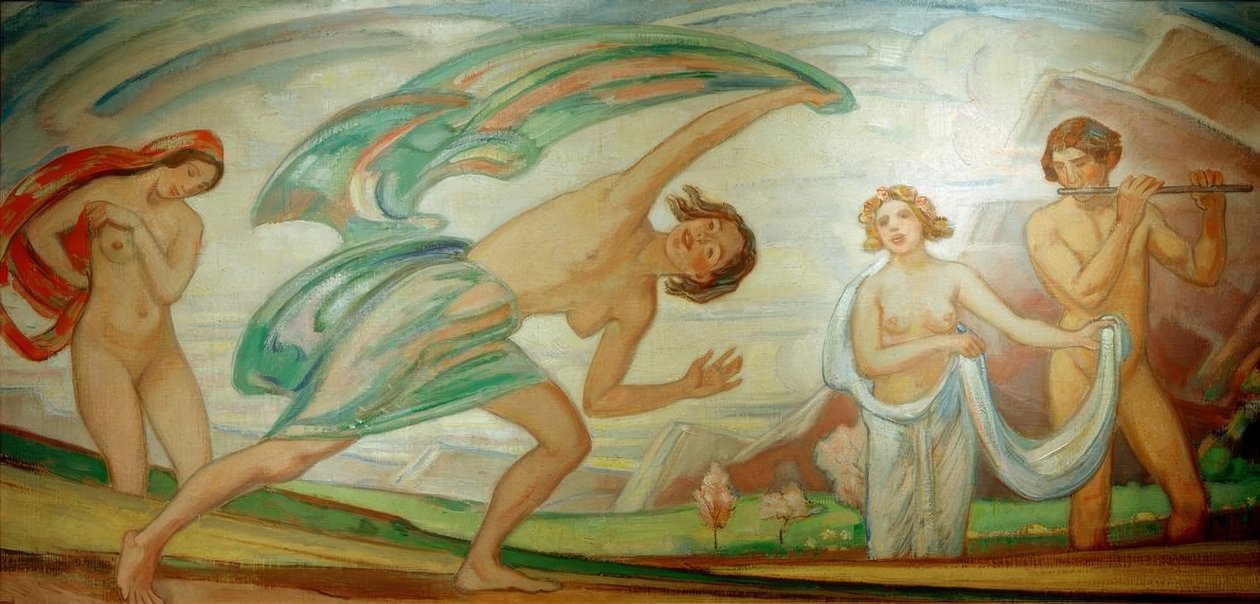 Printemps avec danseurs - Ludwig von Hofmann