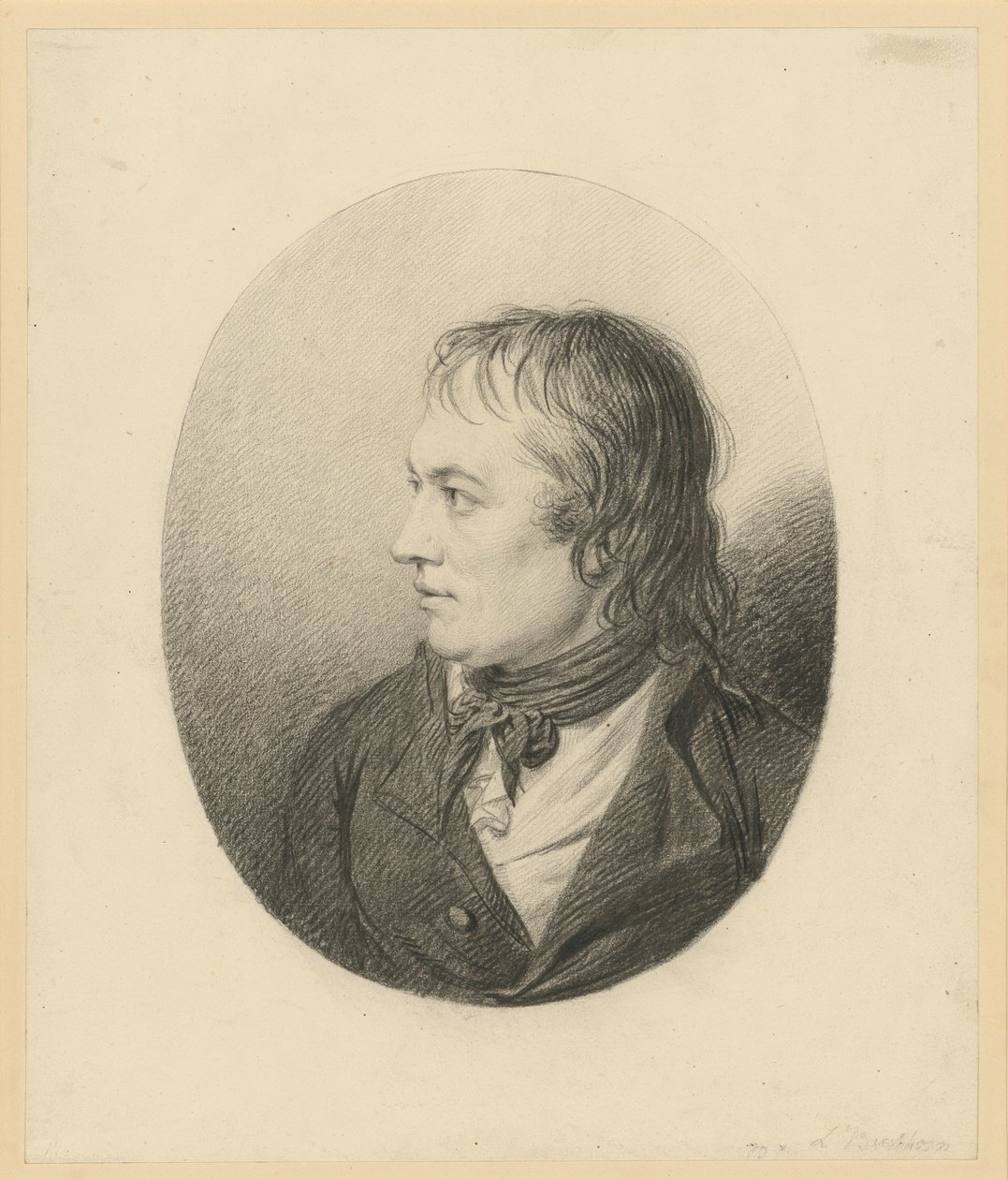 Portrait de buste masculin dans un médaillon - Ludwig Buchhorn