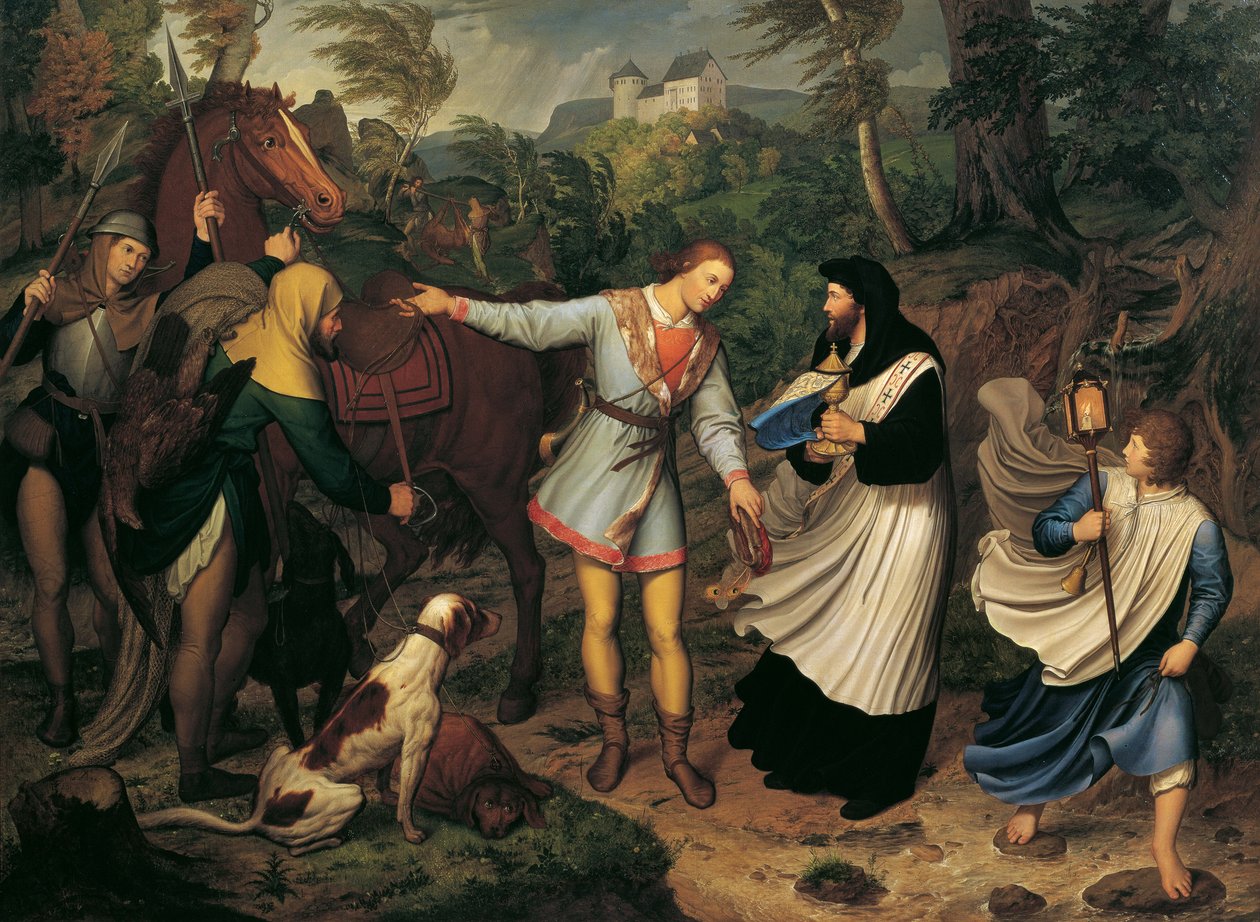 Rodolphe de Habsbourg et le prêtre - Ludwig Ferdinand Schnorr von Carolsfeld