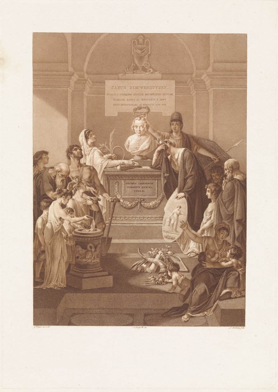 Représentation allégorique avec pierre commémorative pour Jan Nieuwenhuyzen, décédé en 1806 - Ludwig Gottlieb Portman