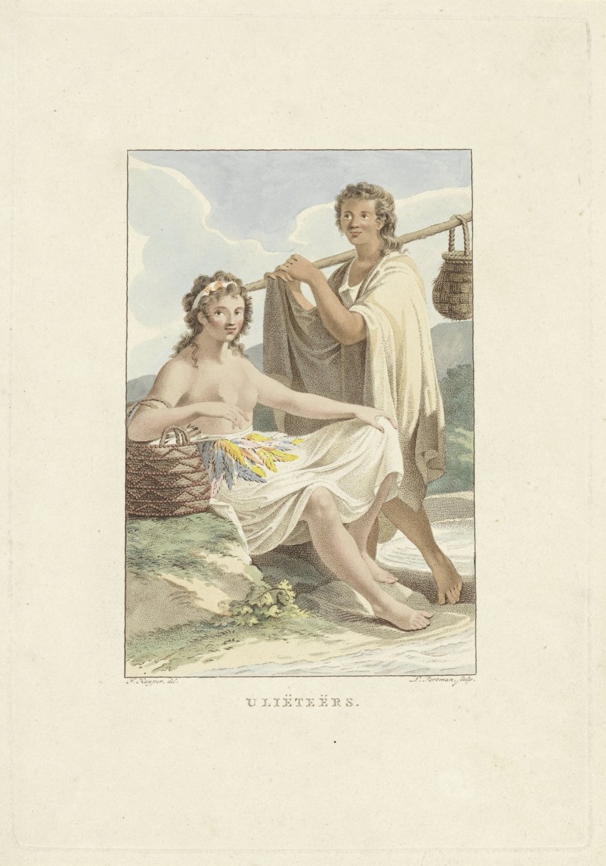Bewoners van het eiland Ulietea (Raiatea) - Ludwig Gottlieb Portman