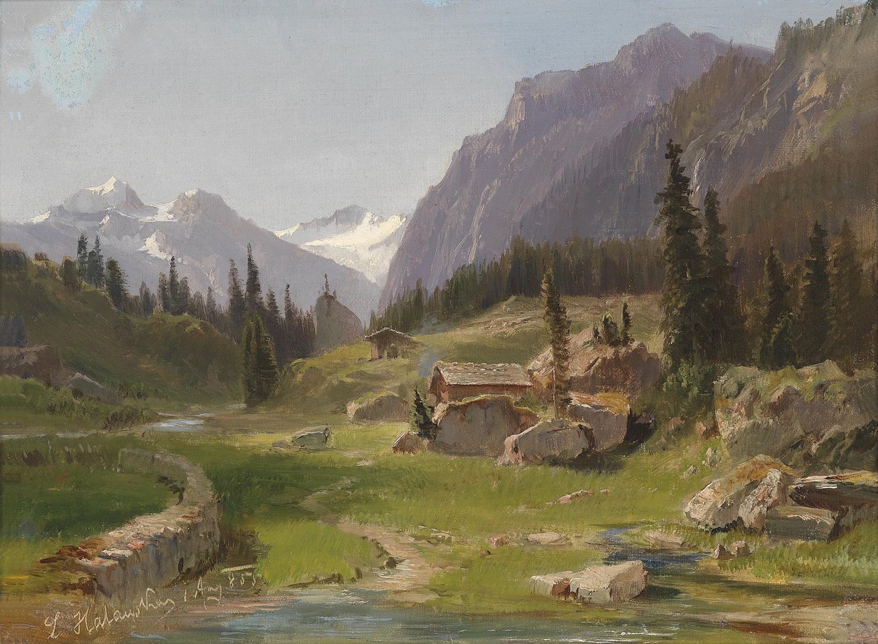 Paysage de montagne idyllique - Ludwig Halauska