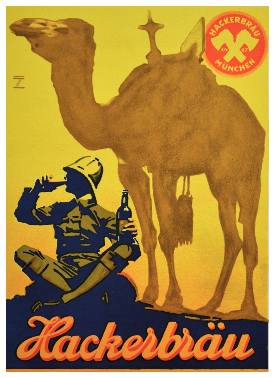 Affiche publicitaire pour la bière Hackerbrau, c.1930 - Ludwig Hohlwein
