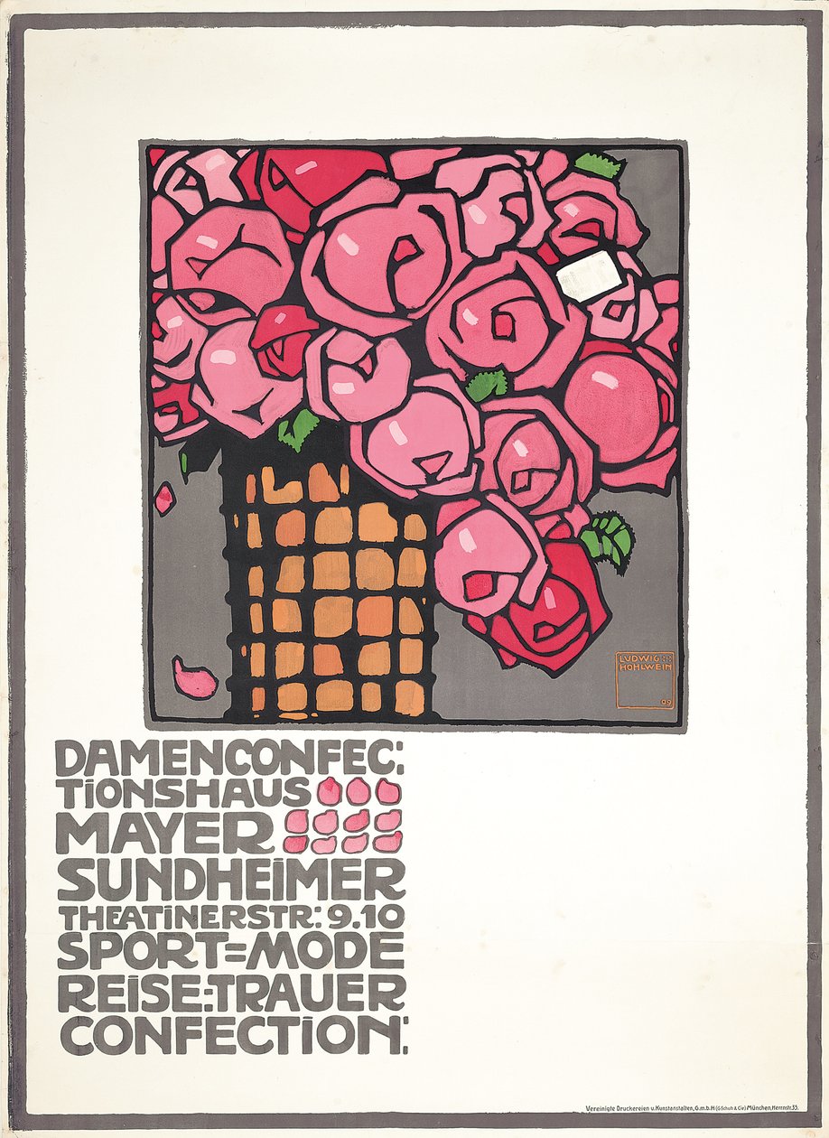 Affiche publicitaire pour le magasin de dames Mayer Sundheimer - Ludwig Hohlwein