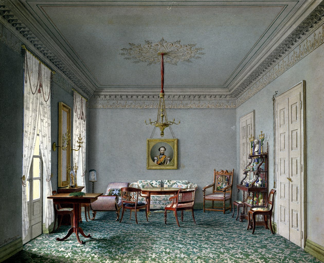Intérieur du salon dans le palais de Stuttgart, Wurtemberg - Ludwig Holthausen