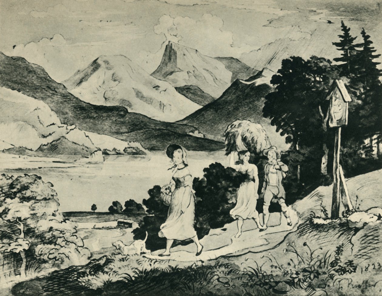 Lac Fuschl, Salzbourg, Autriche, 1823, 1943 - Ludwig Richter