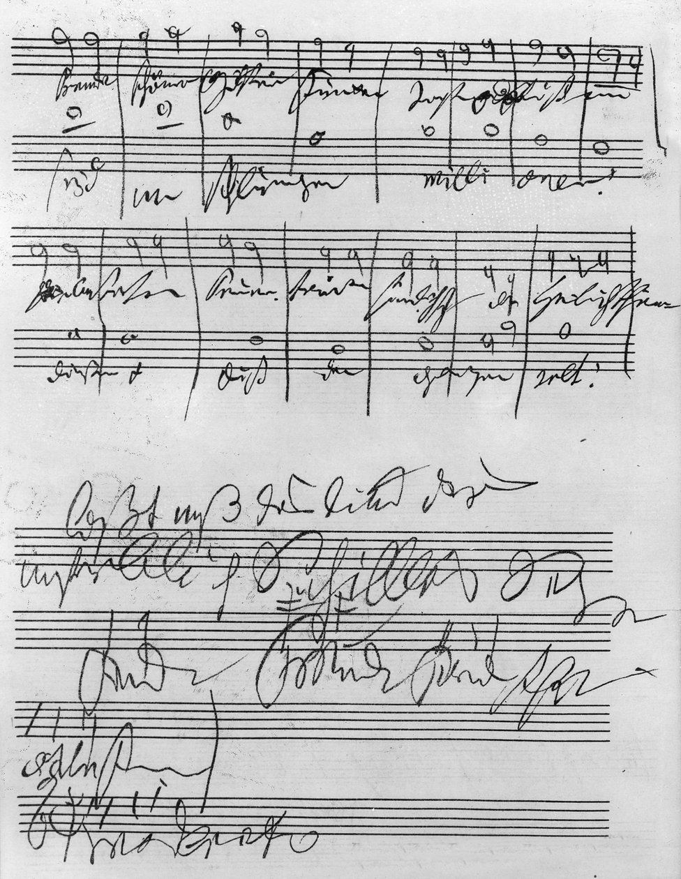 Partition musicale manuscrite (encre sur papier) - Ludwig van Beethoven