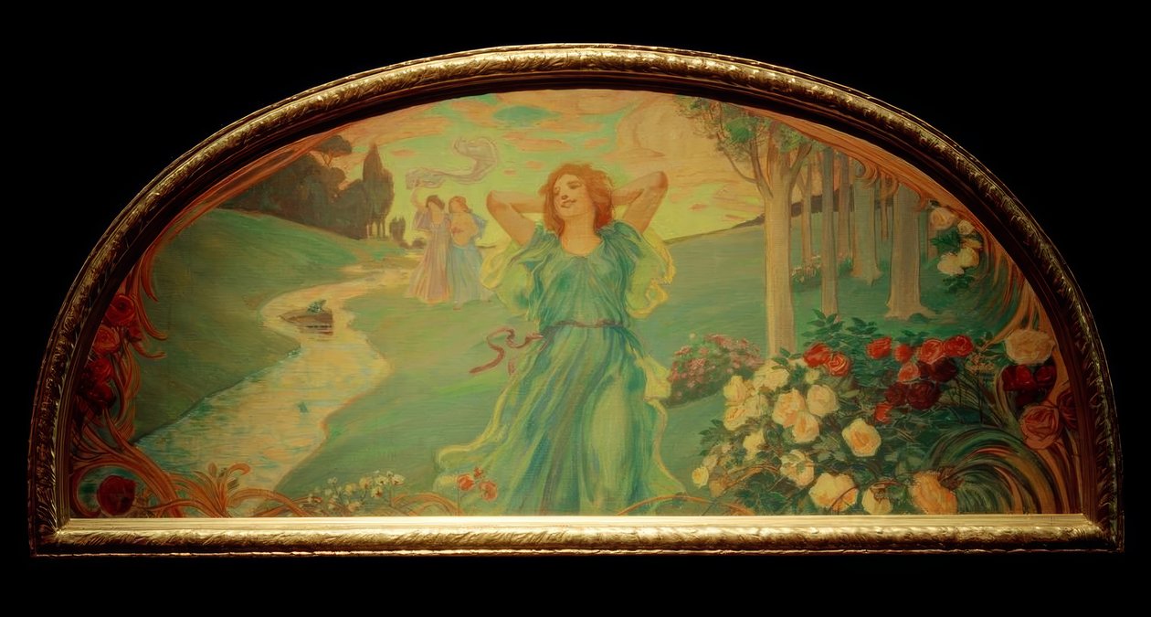 Trois filles au ruisseau - Ludwig von Hofmann