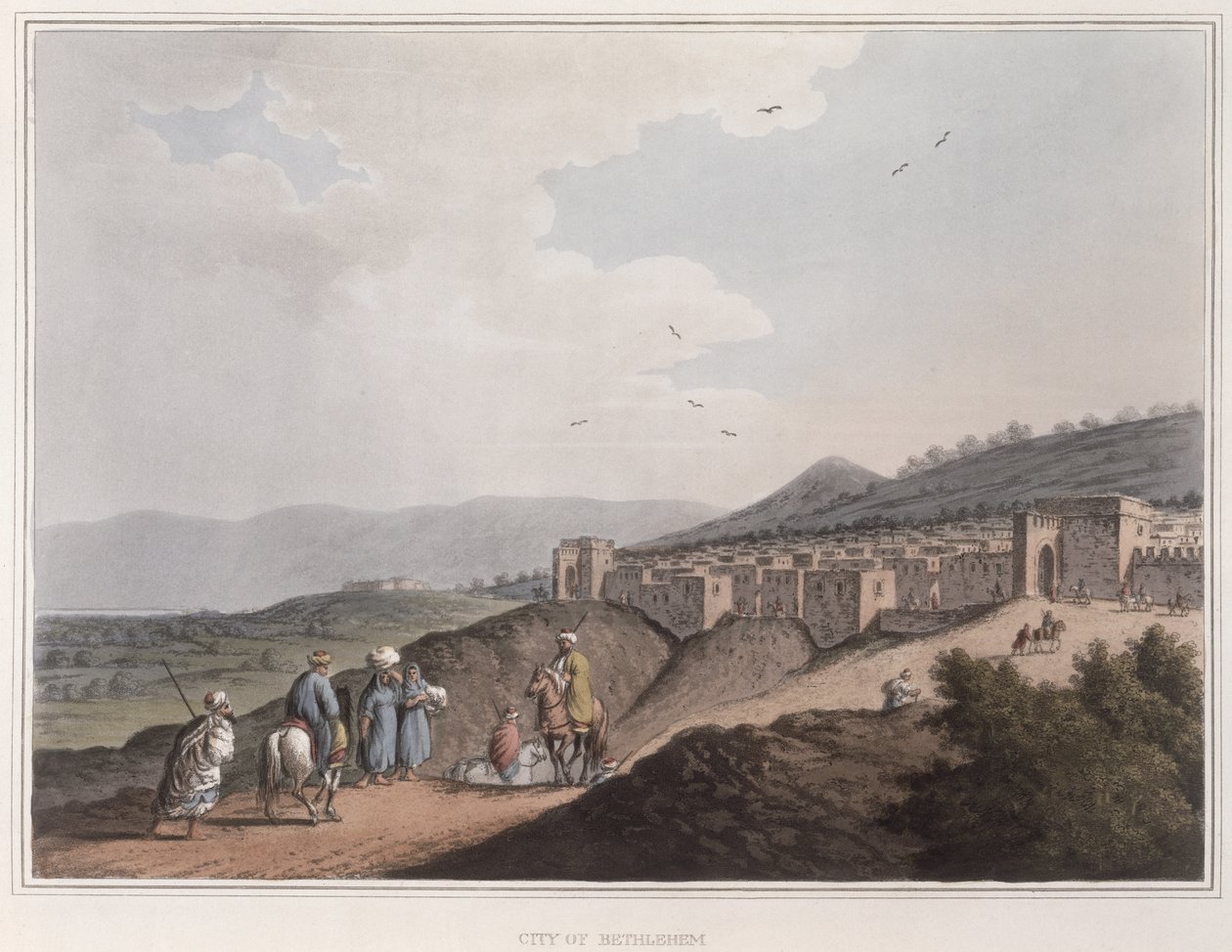 Bethléem en Palestine, Vue de la Partie Principale de la Ville avec les Montagnes d