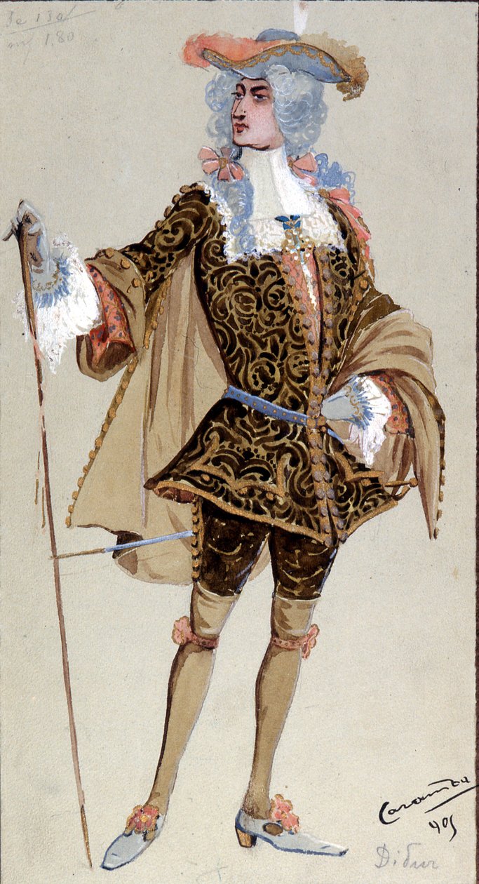 Costume pour le Comte Almaviva, de Les Noces de Figaro, 1905 - Luigi Sapelli Caramba