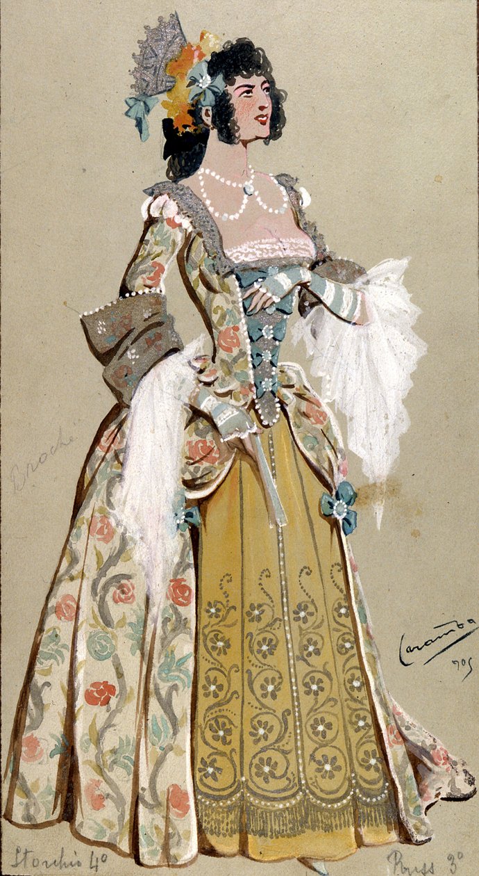 Costume pour la Comtesse Almaviva, de Les Noces de Figaro, 1905 - Luigi Sapelli Caramba