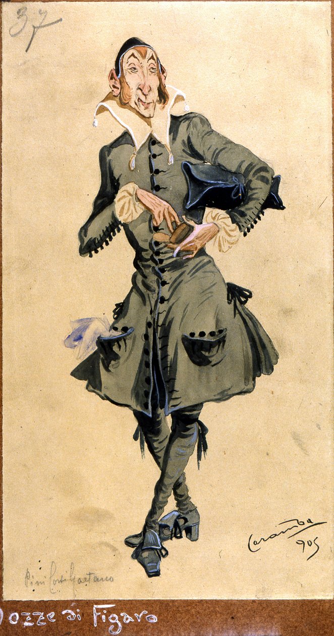 Costume pour Basilio, de "Les Noces de Figaro", 1905 - Luigi Sapelli Caramba