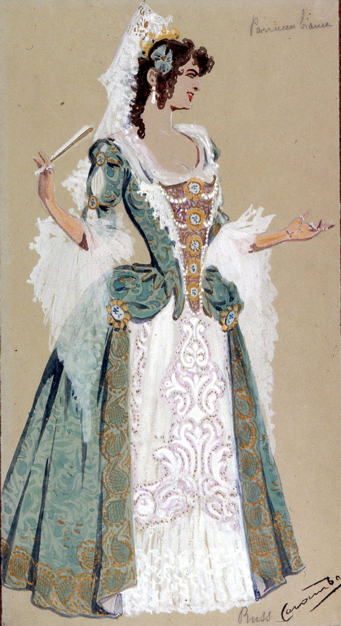 Costume pour la Comtesse Almaviva, des Noces de Figaro, 1905 - Luigi Sapelli Caramba
