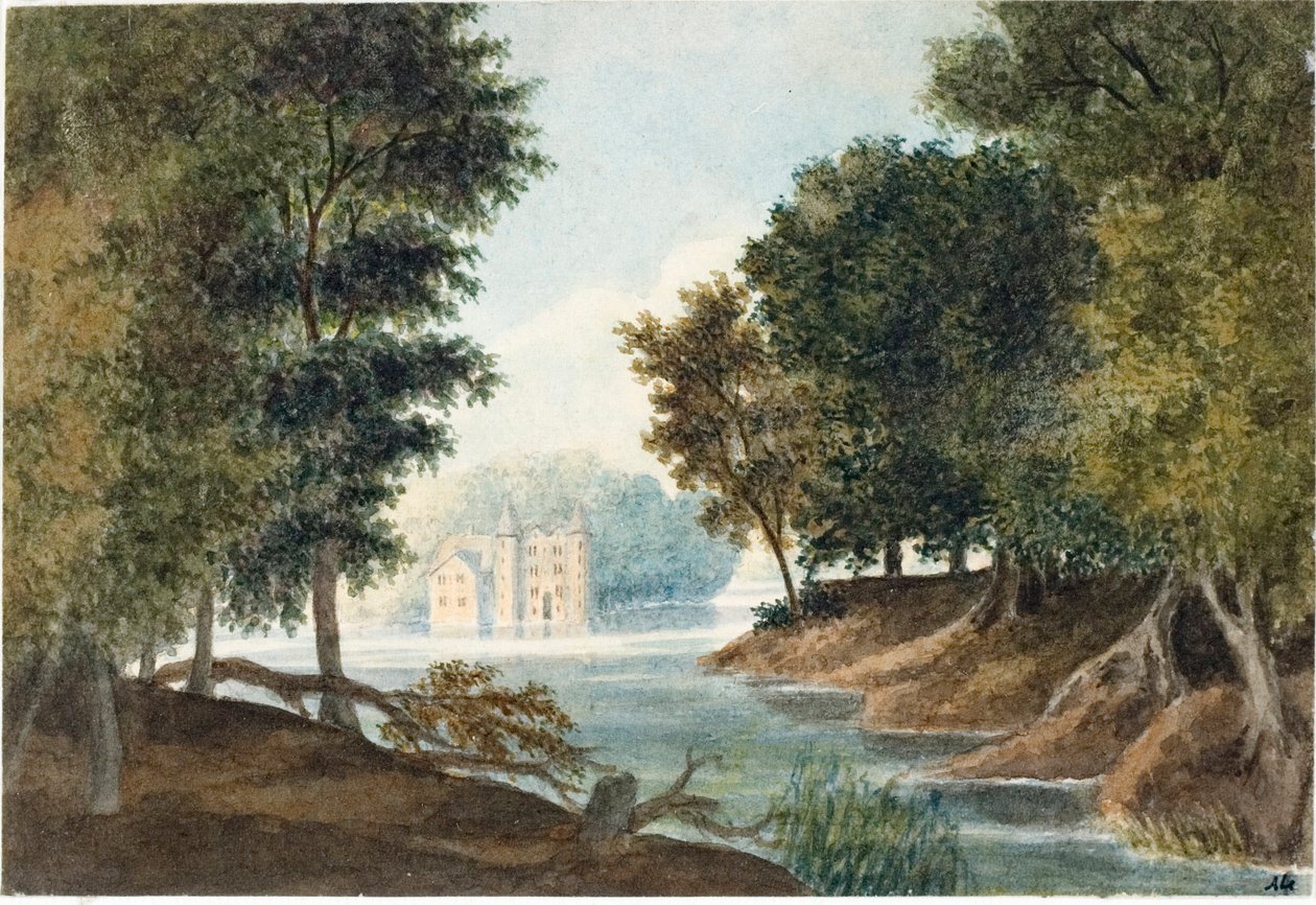 Paysage avec rivière et villa - Luigi Garibbo