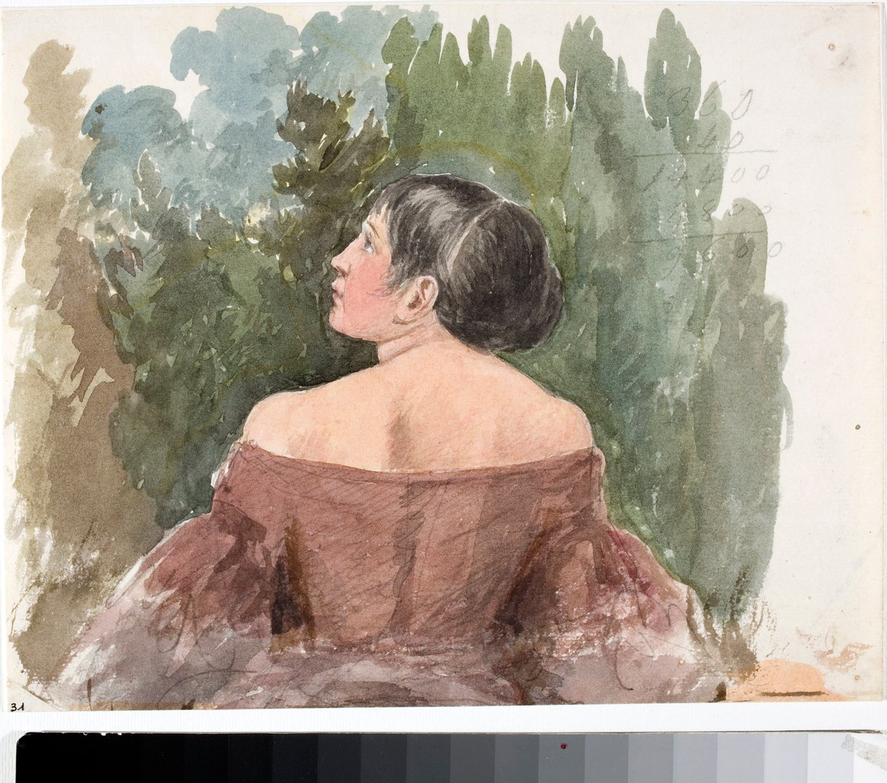 Portrait de jeune femme de dos - Luigi Garibbo