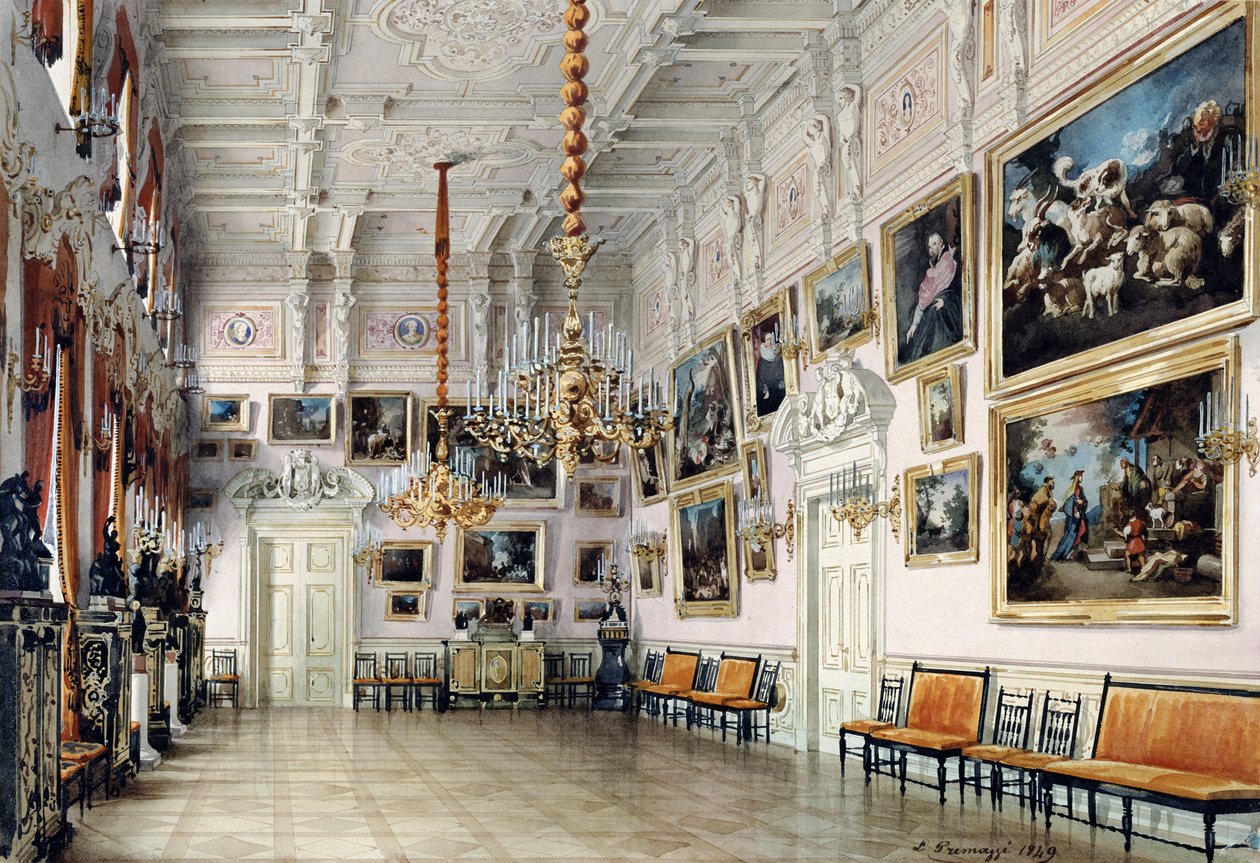 La salle de danse chez le comte Bezborodko, Saint-Pétersbourg, 1849 - Luigi Premazzi