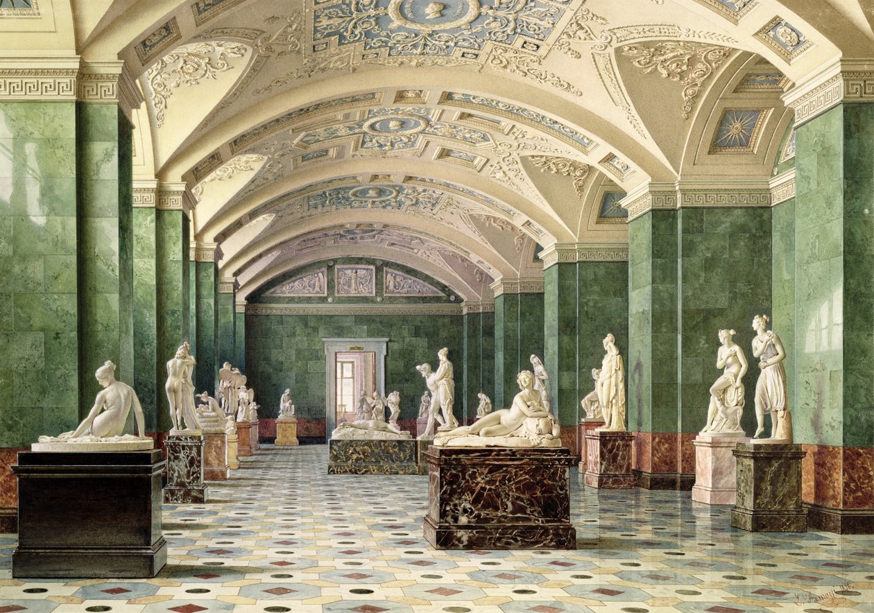 La Première Salle de Sculpture Moderne, Nouvel Ermitage, 1856 - Luigi Premazzi