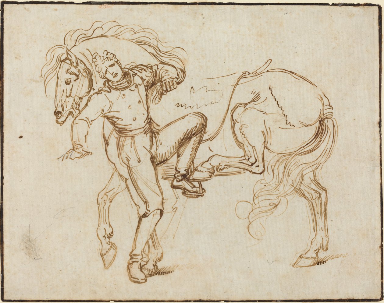 Cavalier montant un cheval - Luigi Sabatelli I