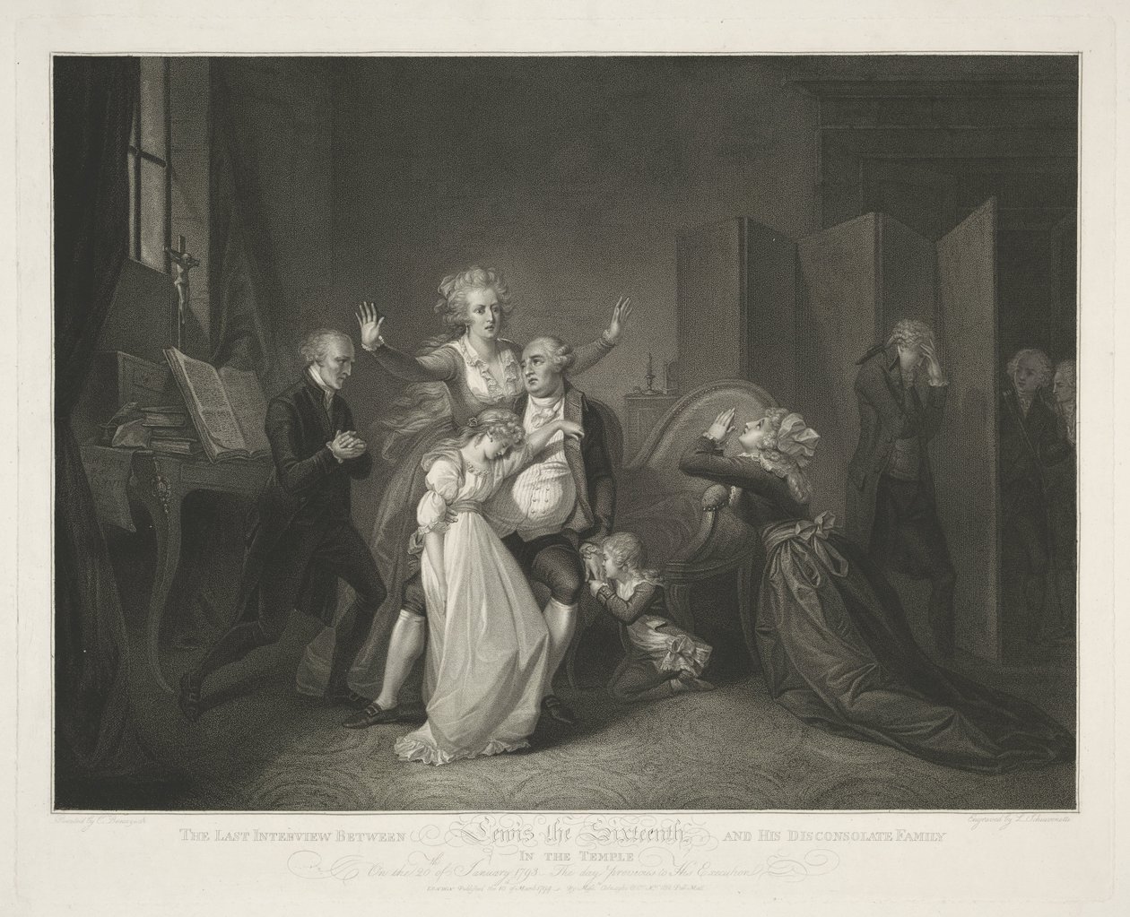 Dernière réunion de Louis XVI et sa famille - Luigi Schiavonetti