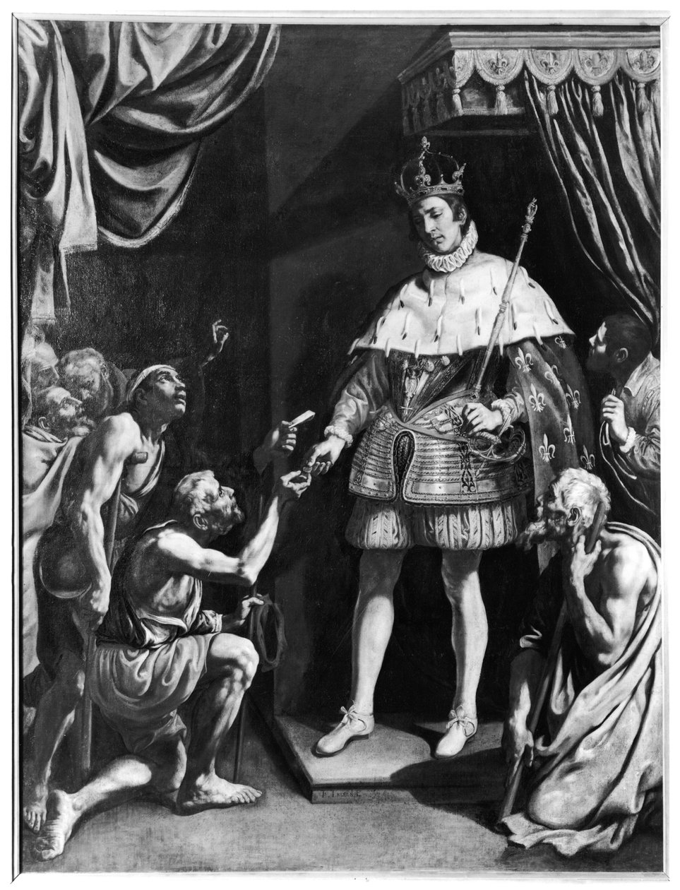 Saint Louis (1214-70) distribuant des aumônes, c.1615-20 - Luis Tristan de Escamilla