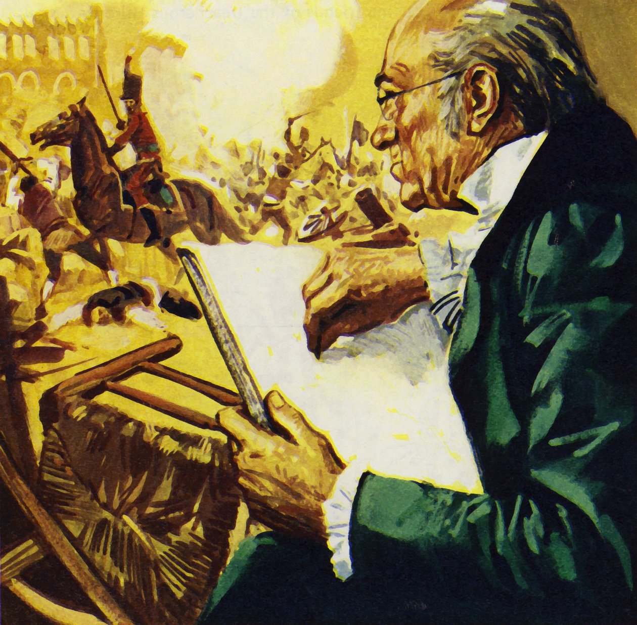En 1808, les Madrilènes se sont soulevés contre les Français et Goya a enregistré leur lutte (lithographie couleur). - Luis Arcas Brauner