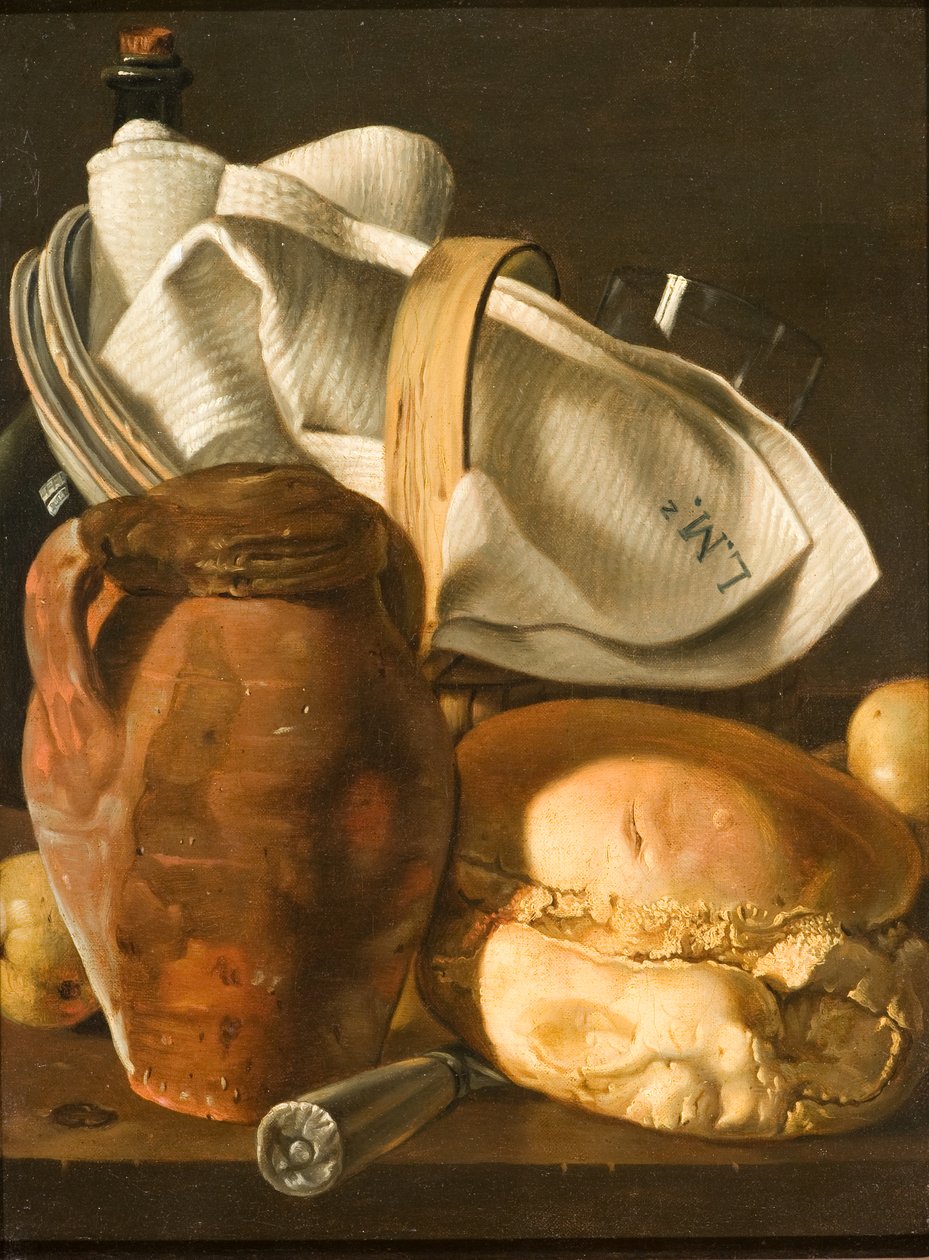 Nature morte avec pain, cruche et serviette, après vers 1830 - Luis Egidio Melendez