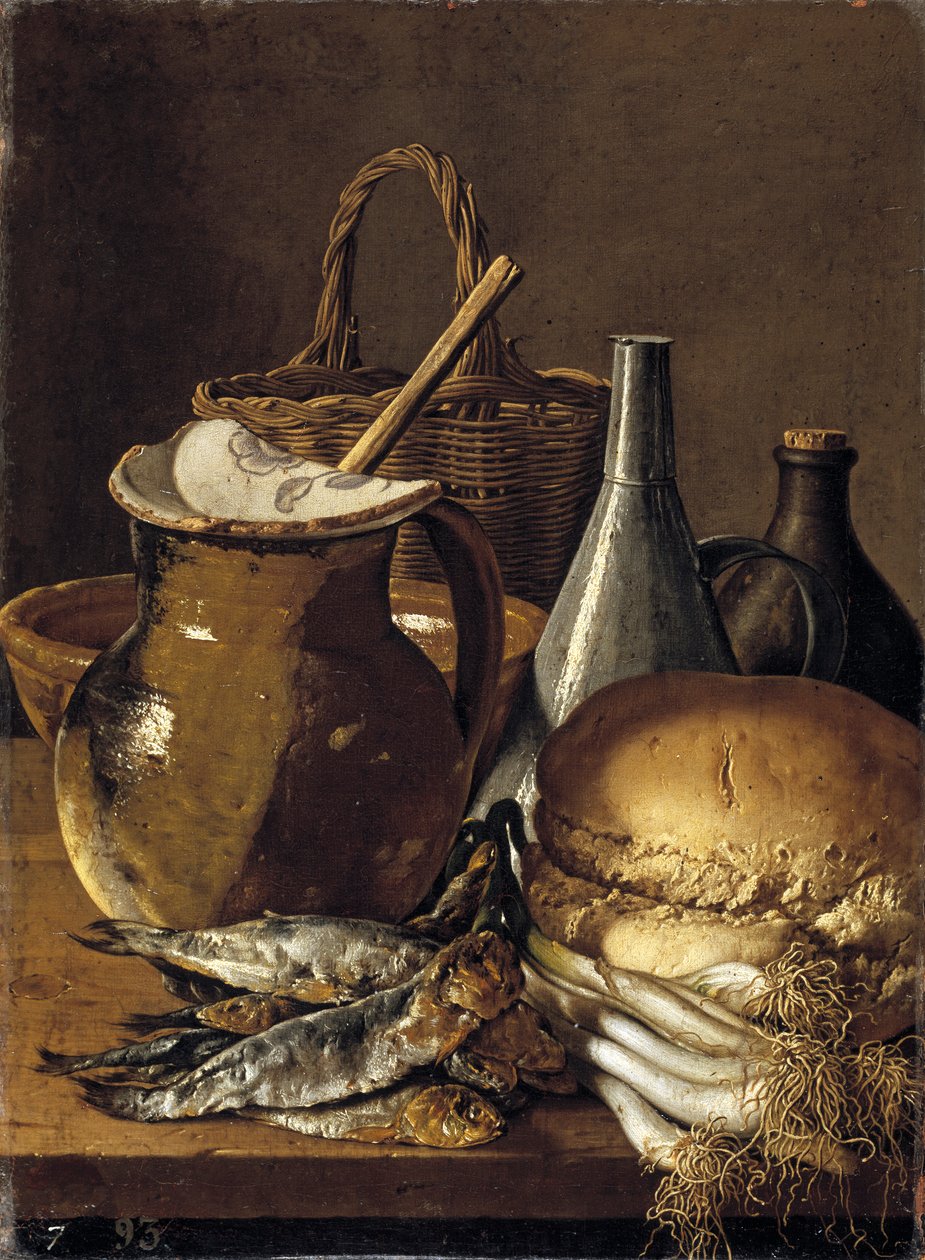 Nature morte aux haricots, à la ciboulette, à l