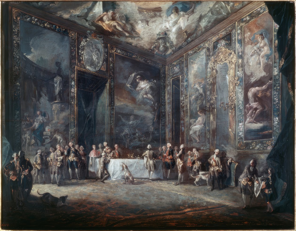 Charles III dîne en présence de la cour - Luis Paret y Alcazar