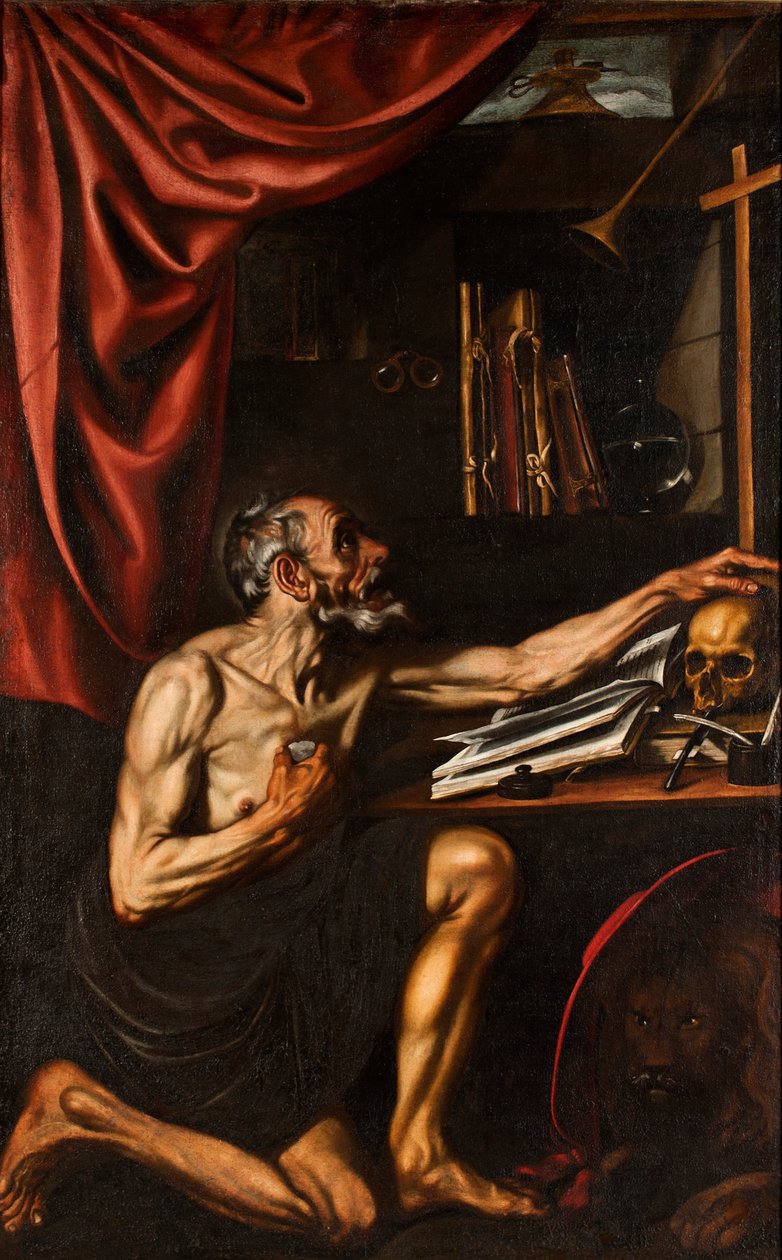 Espagnol : San Jerónimo penitente en su estudio St Jerome Doing Penance in his Study - Luis Tristán