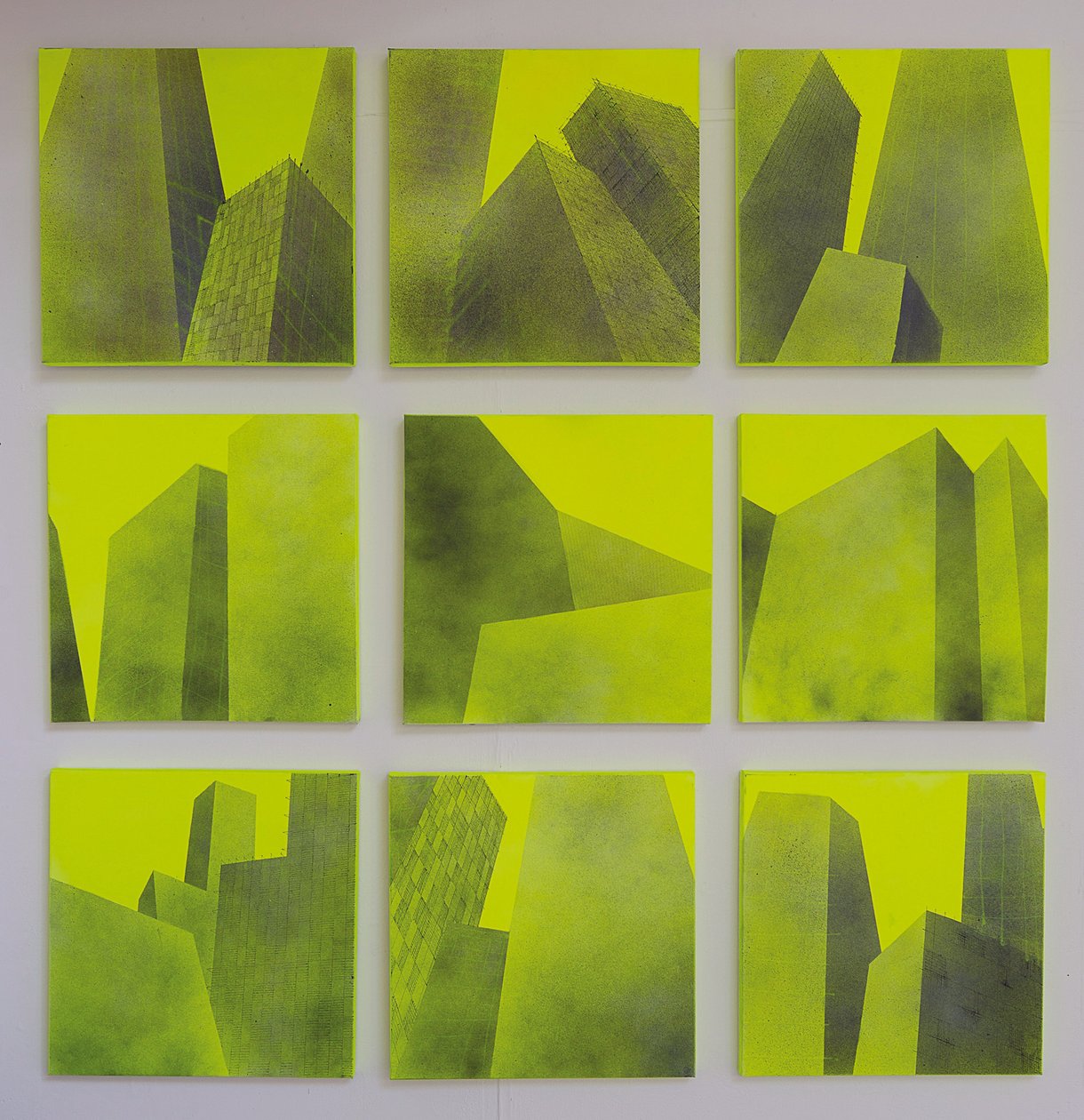 Constructed Series I - IX, , 2014 (acrylique sur toile) - Luke M Walker