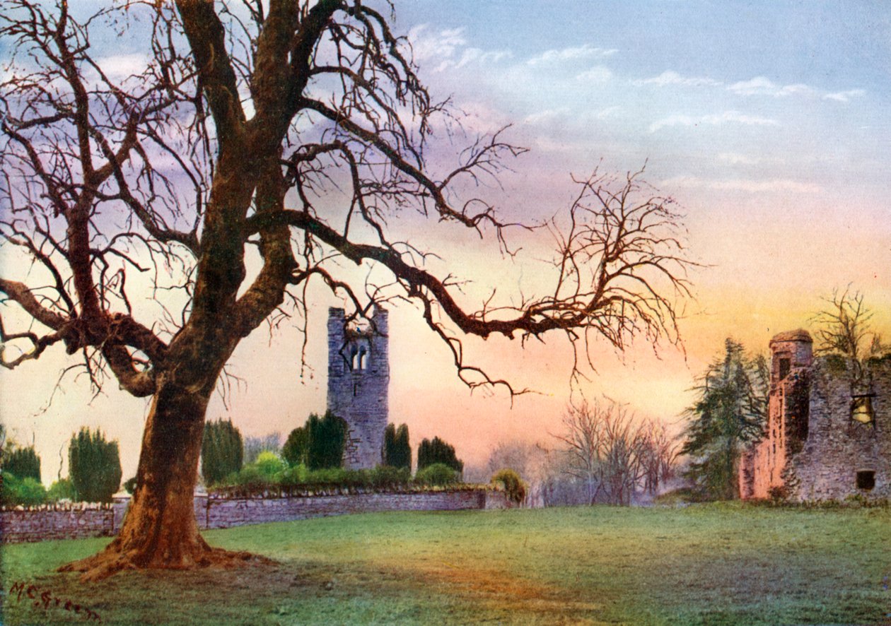 Ruines sur la colline de Slane, comté de Meath, Irlande, 1924-1926 - MC Green