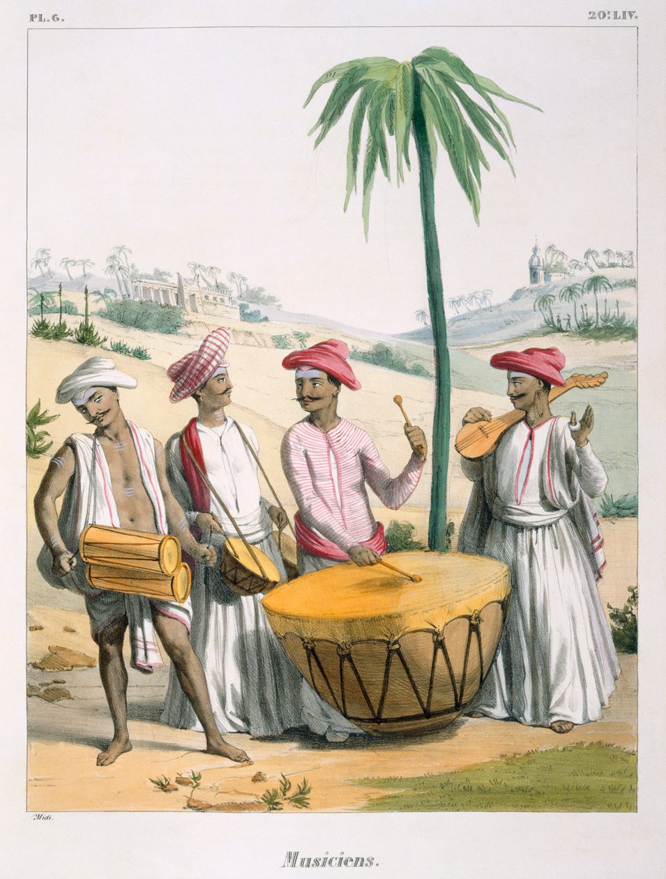 Musiciens avec un grand tambour, 1827-35 - M.E. Burnouf