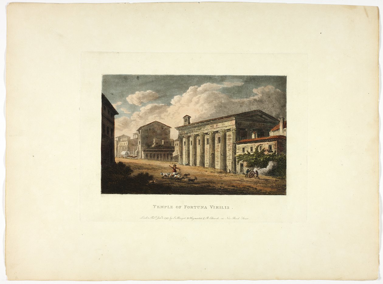 Temple de Fortuna Virilis, planche trente-quatre des Ruines de Rome - M. Dubourg