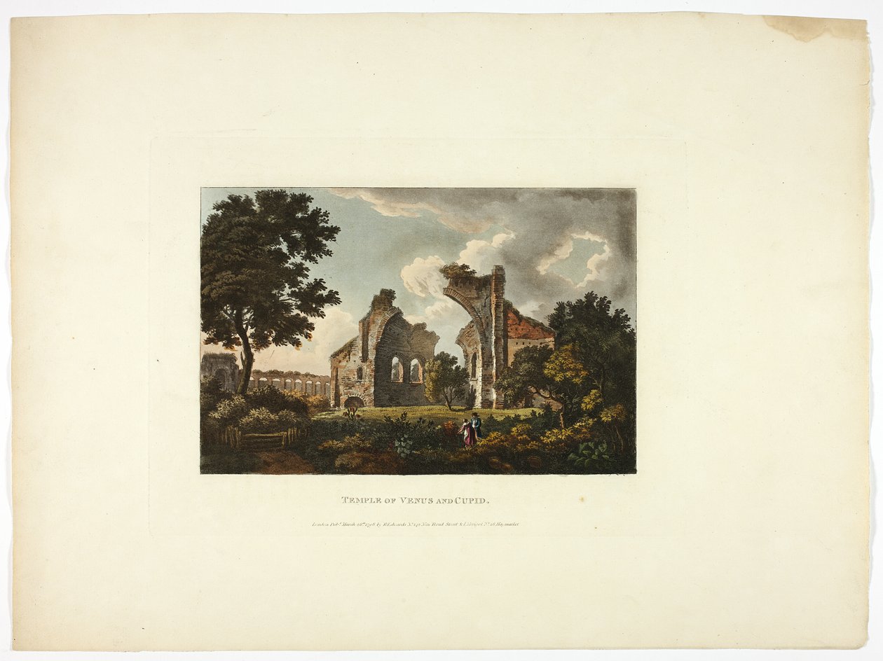 Temple de Vénus et Cupidon, planche douze des Ruines de Rome - M. Dubourg