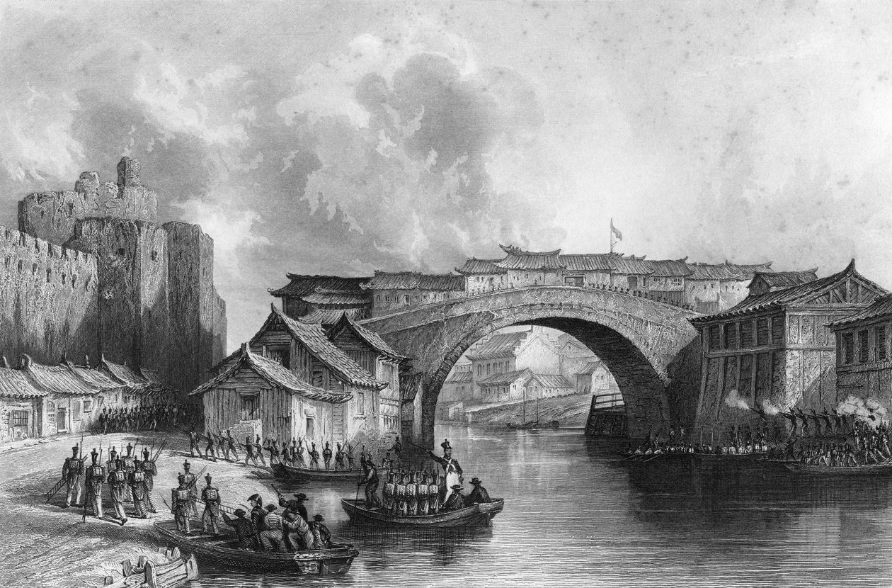 Porte Ouest de Ching-keang-foo Zhenjiang, Chine, 21 juillet 1842 - M. J. Starling
