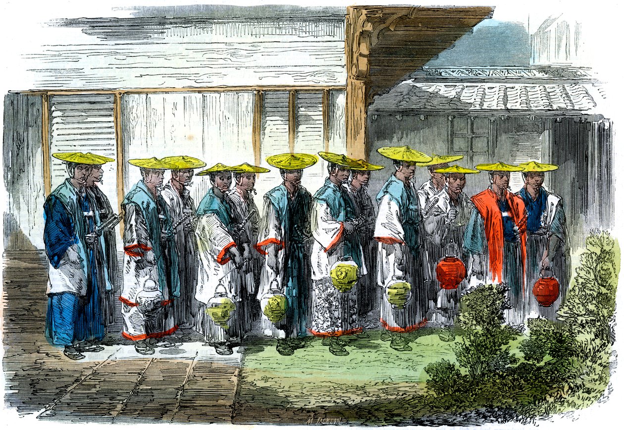 La garde de nuit à Jeddo Edo, Japon, 1864 - M. Jackson