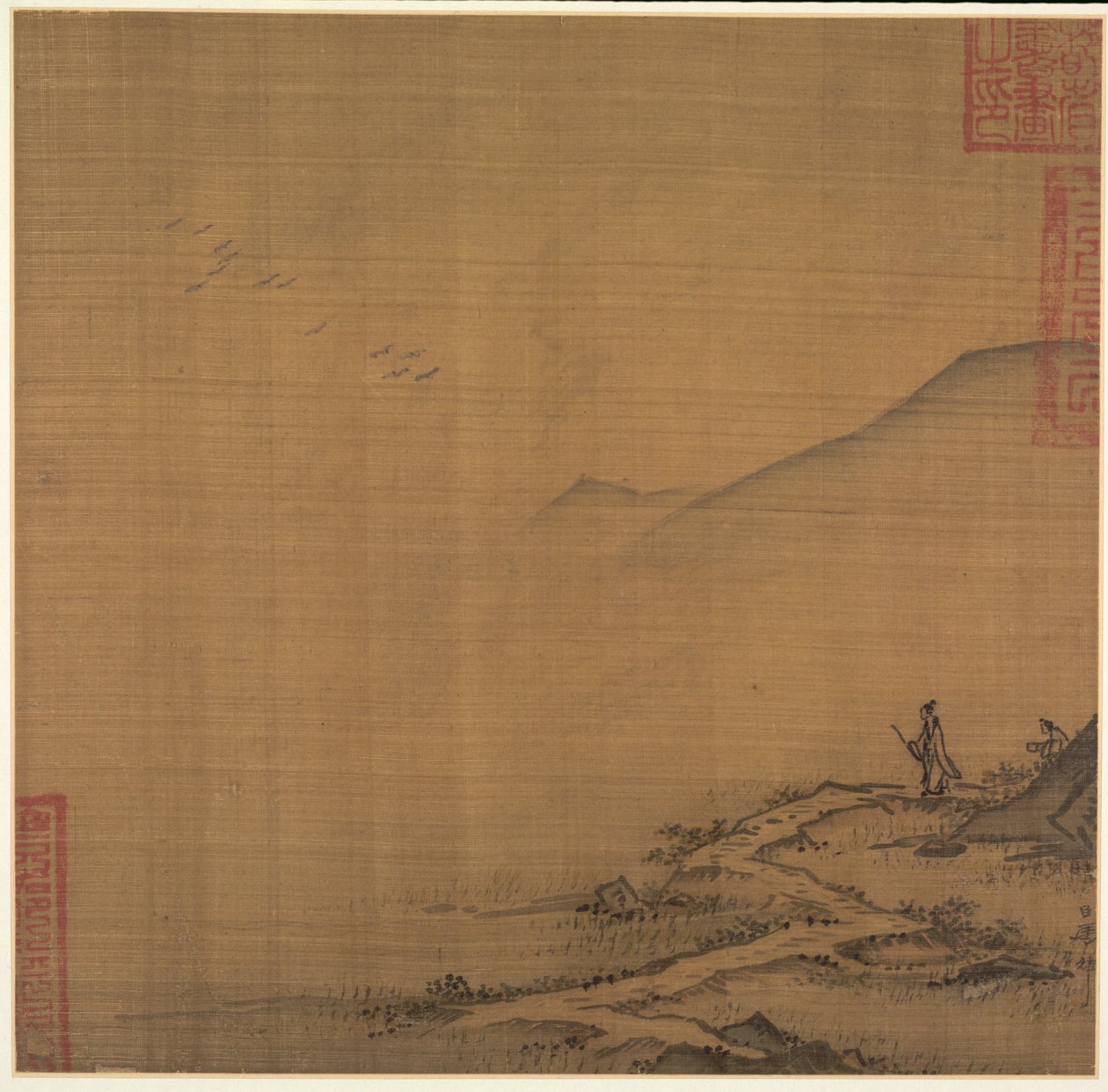 Paysage avec des oies volantes - Ma Lin