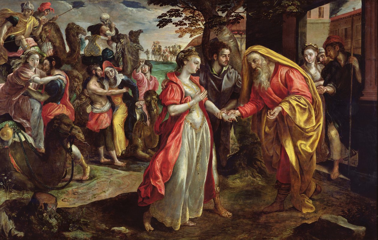 Rebecca acceptant de suivre Éliézer, vers 1562 - Maarten de Vos