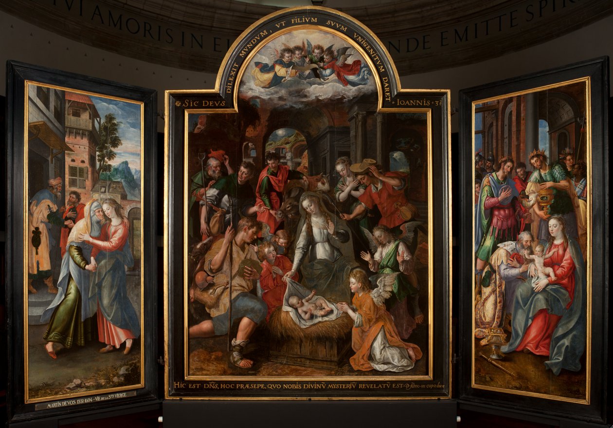 Adoration des mages, Triptyque, Panneau central, (détail) - Maarten de Vos