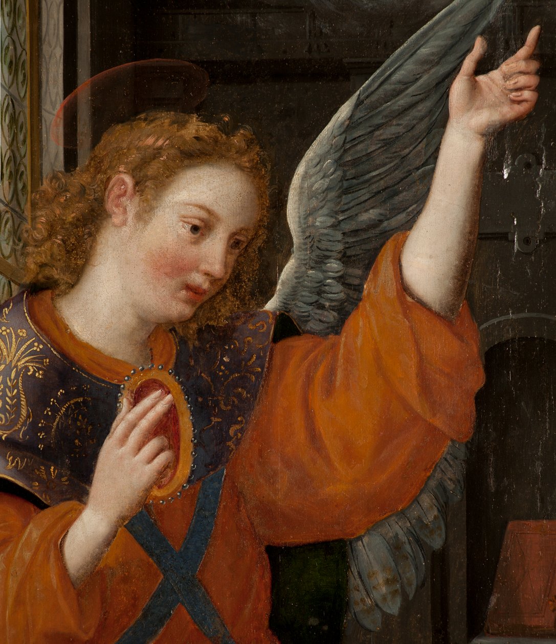 Adoration des Mages, Triptyque, Panneau gauche, partie arrière (détail) - Maarten de Vos