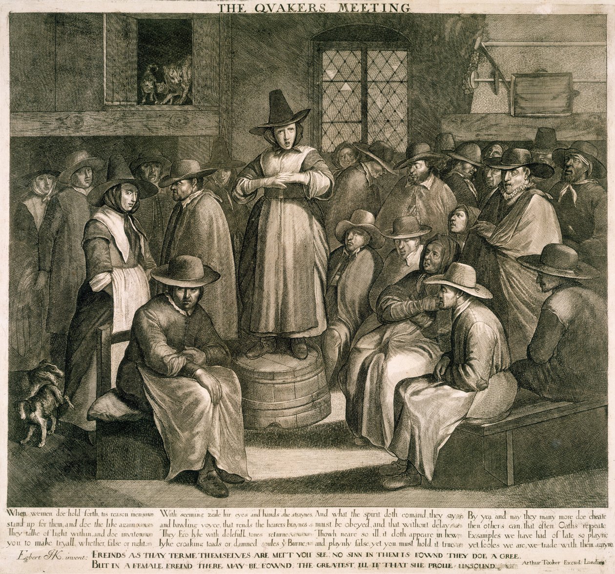 La réunion des Quakers - Maarten van (after) Heemskerck