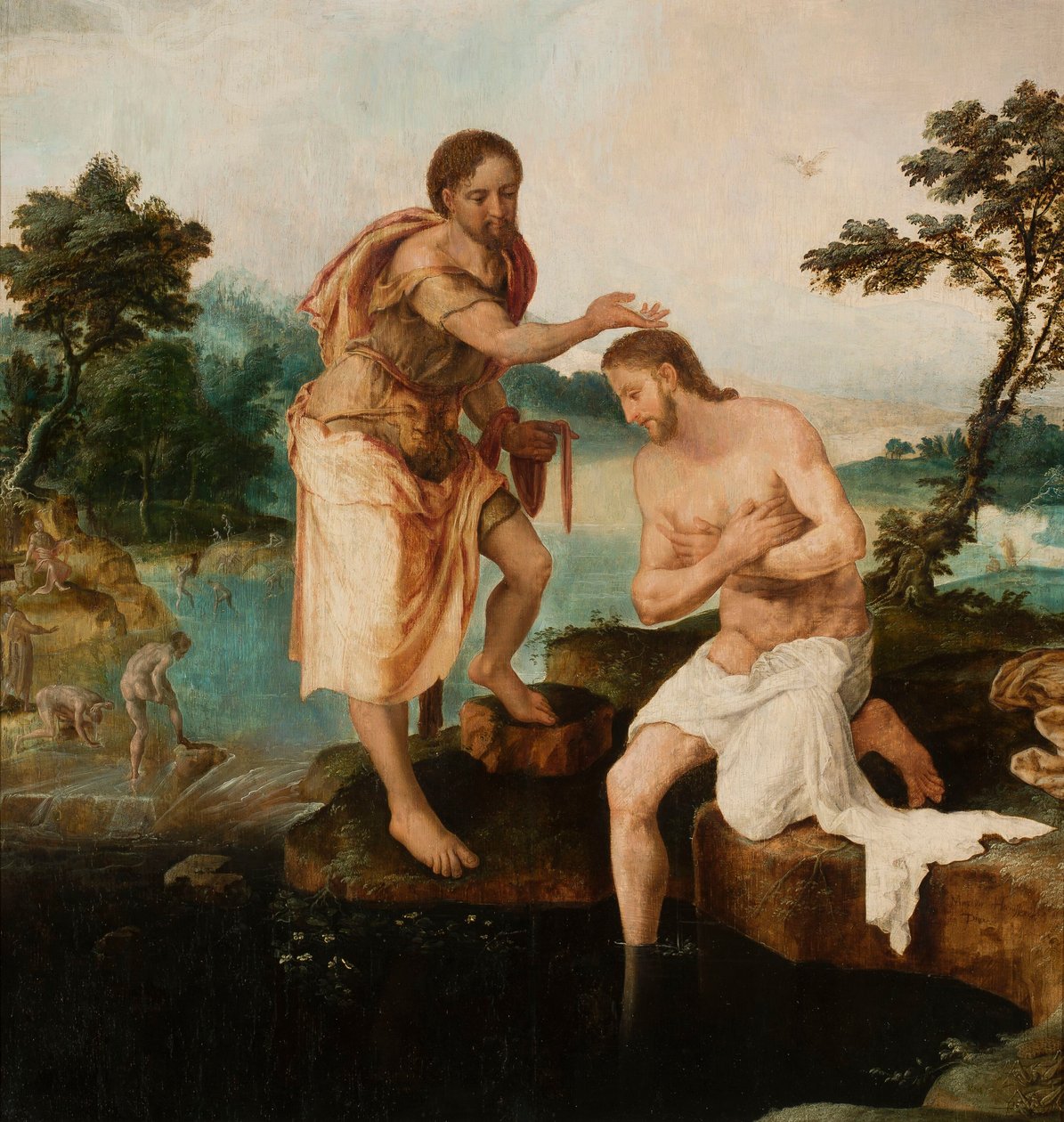 Baptême du Christ (Mt 3, 13-17; Mc 1, 9-11; Lc 3, 21-22) - Maarten van Heemskerck